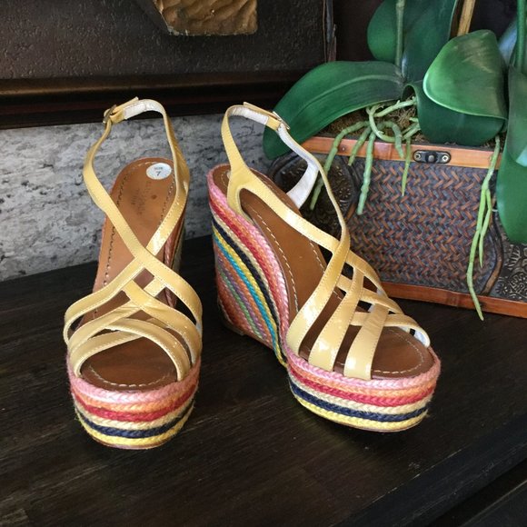 Kate Spade rainbow wedge platform shoe - Picture 1 of 7
